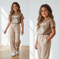 meisjes t shirt bruin