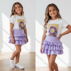 meisjes t shirt wit sunshine print