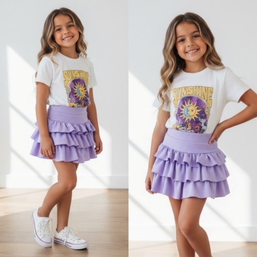 meisjes t shirt wit sunshine print