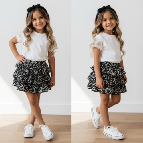 meisjes wit shirt borduring mouwen meisjes wit shirt borduring mouwen