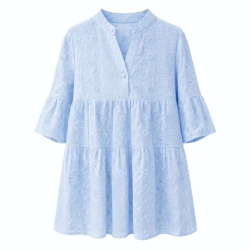 meisjes zomerjurk lichtblauw katoen