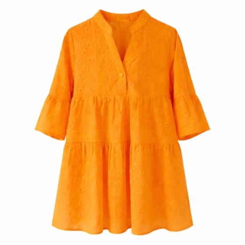 meisjes zomerjurk oranje korte mouwen meisjes zomerjurk oranje korte mouwen