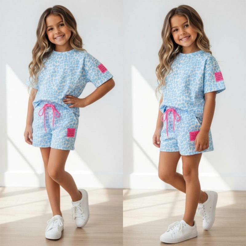 meisjes zomerset blauw panterprint