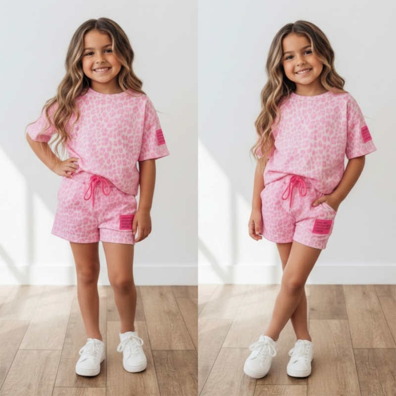 meisjes zomerset roze panterprint