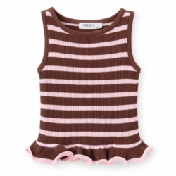 roes rib top gestreept bruin roze roes rib top gestreept bruin roze