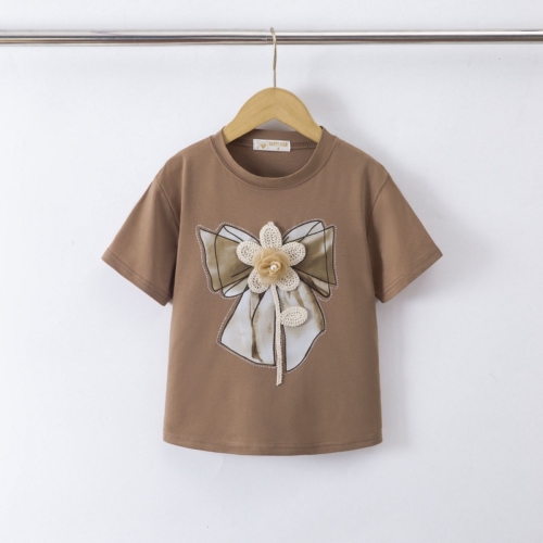 tshirt meisjese zomer bruin