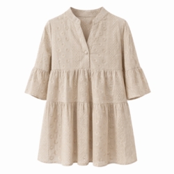 zomerjurk meisjes beige korte mouwen broderie zomerjurk meisjes beige korte mouwen broderie