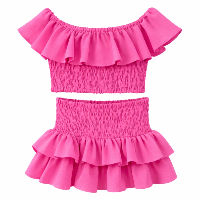 zomerset meisjes roze ruffle top en ruffle rok zomerset meisjes roze ruffle top en ruffle rok