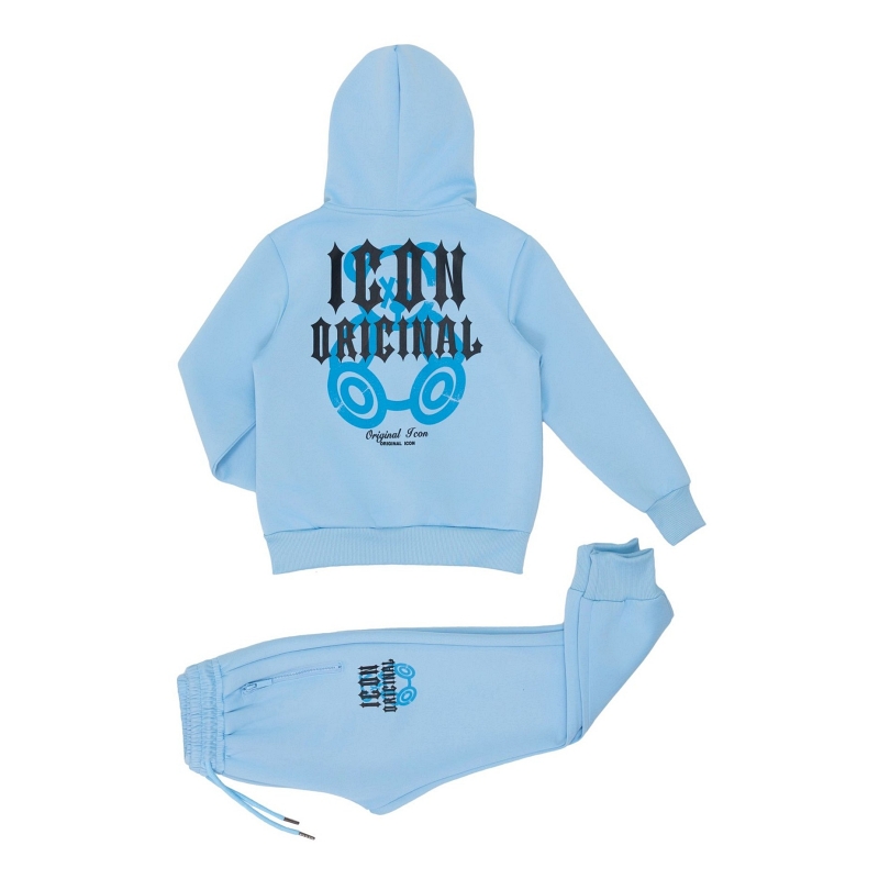 blauwe hoodie set jongens icon