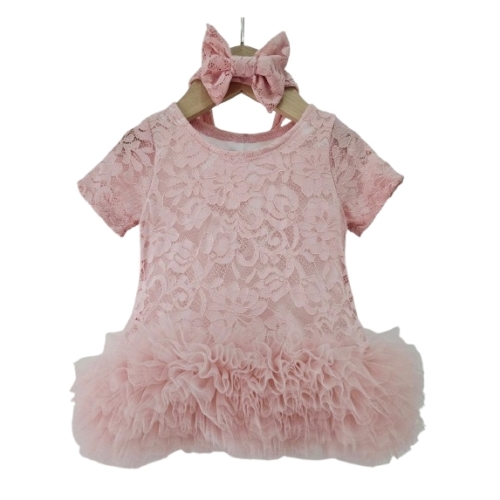 feestjurk tutu kant roze