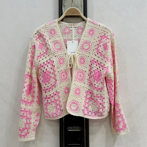 gehaakt vest meisjes roze creme