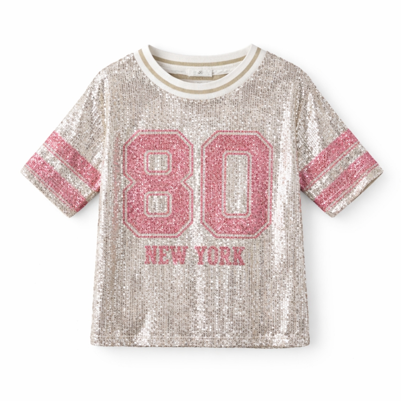 glitter baseball shirt newyork roze glitter baseball shirt newyork roze