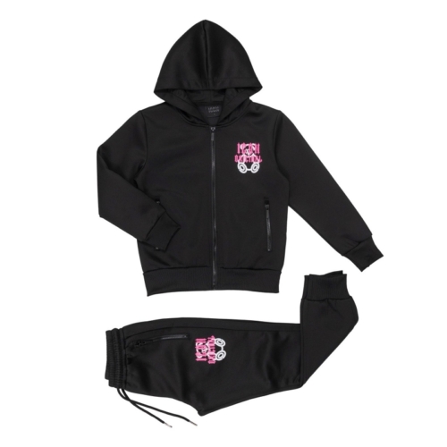 hoodie set zwart roze jongen roze