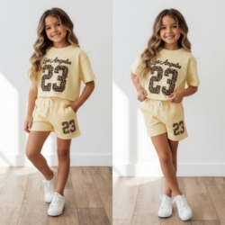meisjes zomerset geel los angeles 23 crop top short