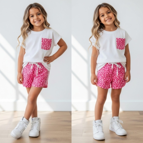 meisjes zomerset panterprint fuchsia