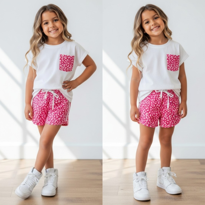 meisjes zomerset panterprint fuchsia