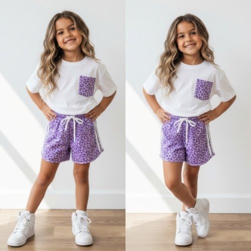 meisjes zomerset panterprint lila