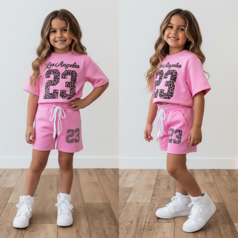 meisjes zomerset roze los angeles 23 crop top short (2)
