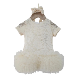 tutu jurk meisje beige creme