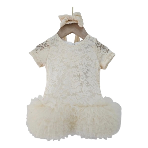 tutu jurk meisje beige creme