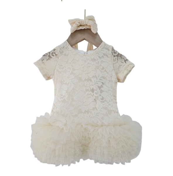 tutu jurk meisje beige creme