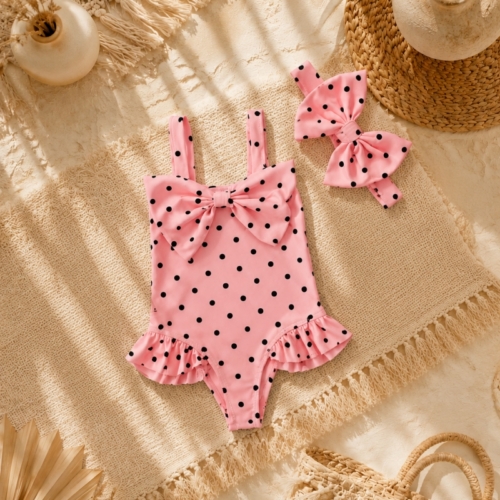 baby meisje badpak stippen roze