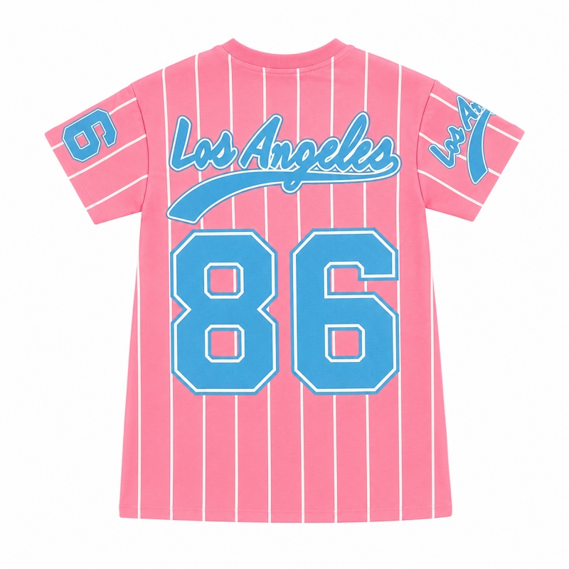 baseball dress roze meisje achterkant