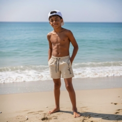 jongens zwemshort beige