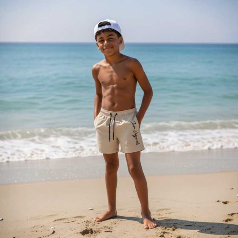 jongens zwemshort beige