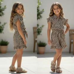 meisjes jumpshort panterprint