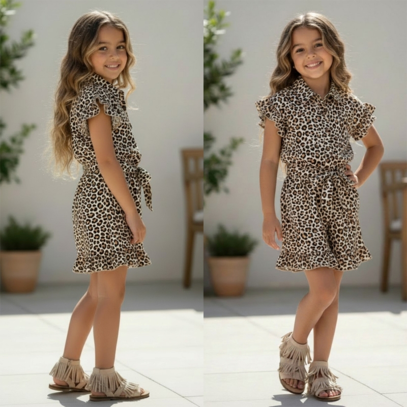meisjes jumpshort panterprint