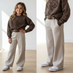 meisjes pantalon beige
