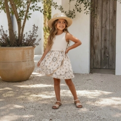 meisjes zomerjurk beige