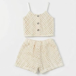 zomer set gehaakt beige meisjes zomer set gehaakt beige meisjes