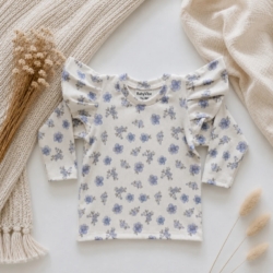 babyvibe rib shirt vergeet mij niet bloemen