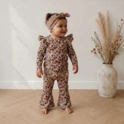 broek flared bloemen bruin broek flared bloemen bruin