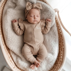 donker beige rib boxpakje met naam 2 donker beige rib boxpakje met naam (2)