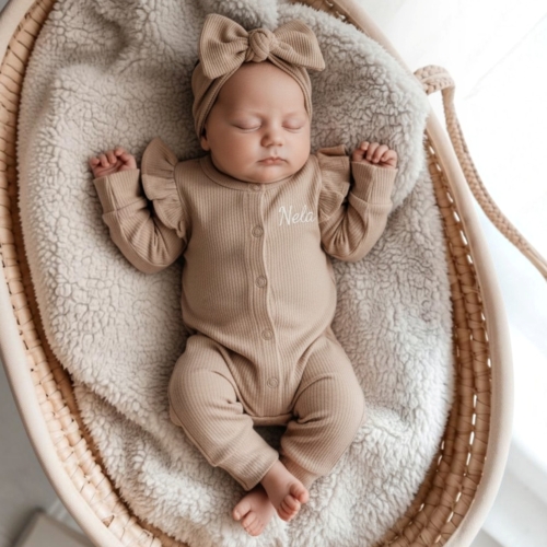 donker beige rib boxpakje met naam (2)