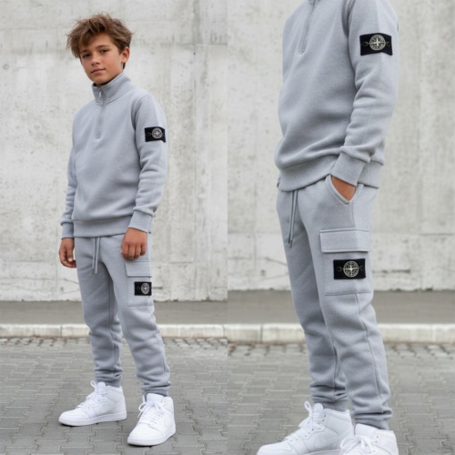 jongens cargo half zip set grijs jongens cargo half zip set grijs