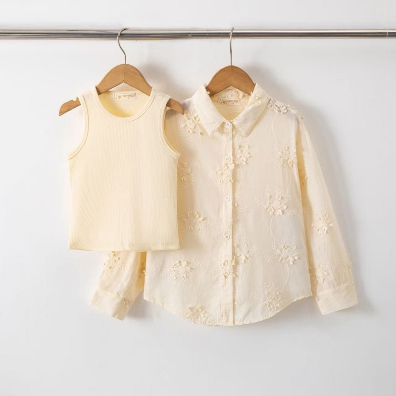 meisjes blouse met top crème meisjes blouse met top crème