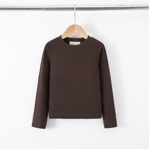 meisjes rib longsleeve bruin