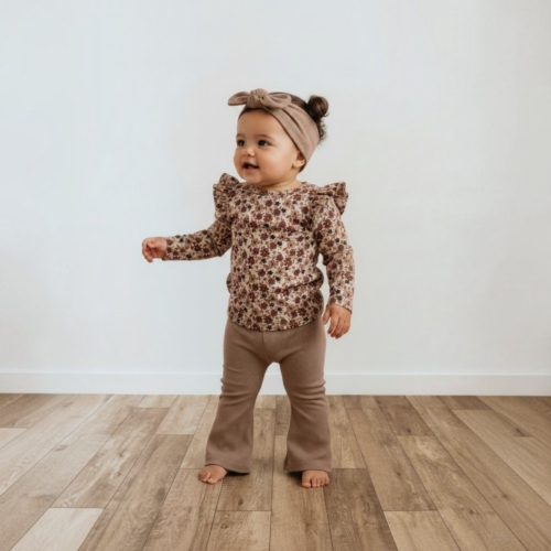 meisjes ruffle shirt bloemen vintage