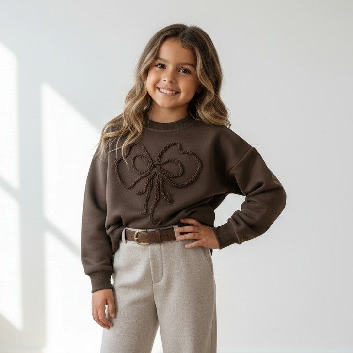 meisjes strik trui bruin sweater meisjes strik trui bruin