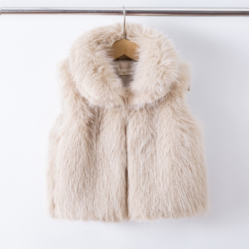 meisjes teddy gilet beige