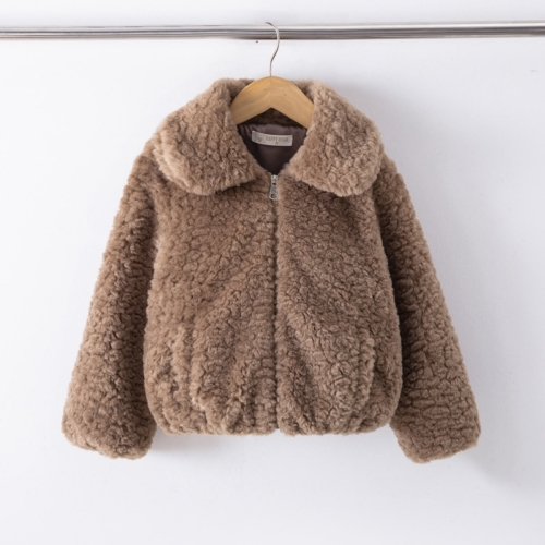 meisjes teddy jas bruin