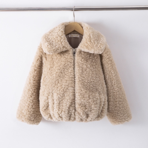 meisjes teddy jas camel