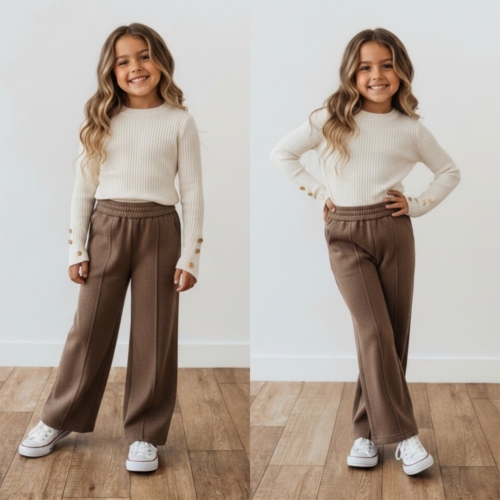 camel kleur widefit broek