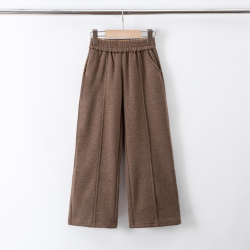 camel wollige wide leg broek meisjes