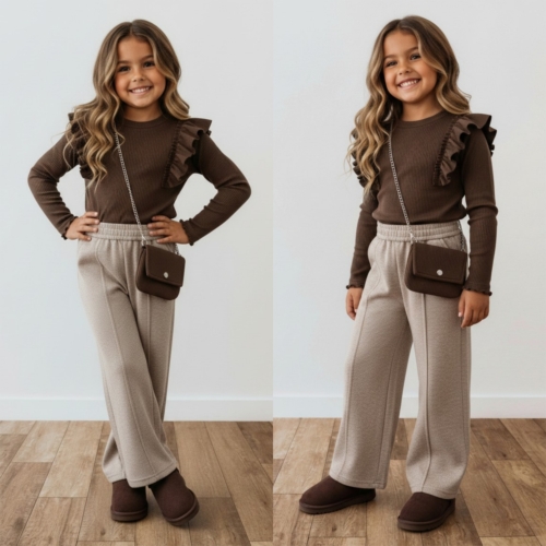 jogger wol meisjes beige