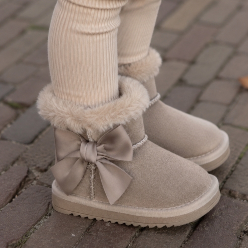 laarsjes meisjes taupe met bont